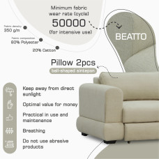 დივანი HOBEL SIDNEY PLUS 3 F/R CREAM BEATTO 1065 (2)