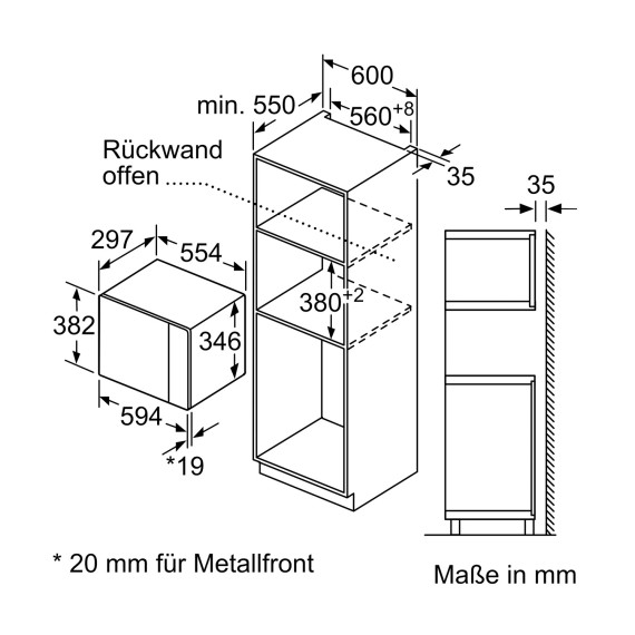 ჩასაშენებელი მიკროტალღური ღუმელი BOSCH BFL524MW0