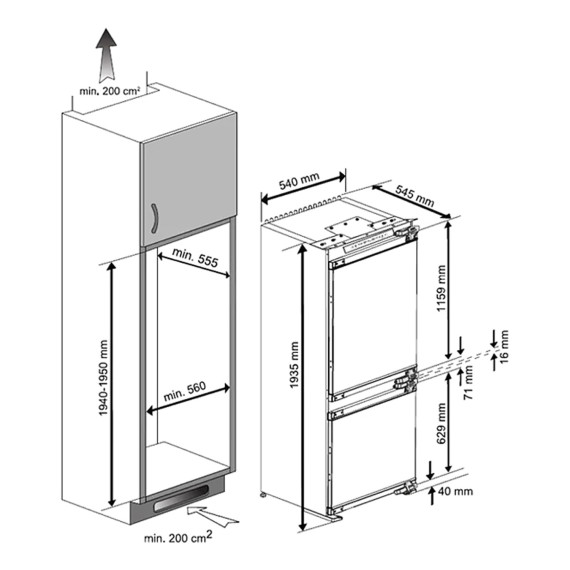 ჩასაშენებელი მაცივარი BEKO BCNA306E2S