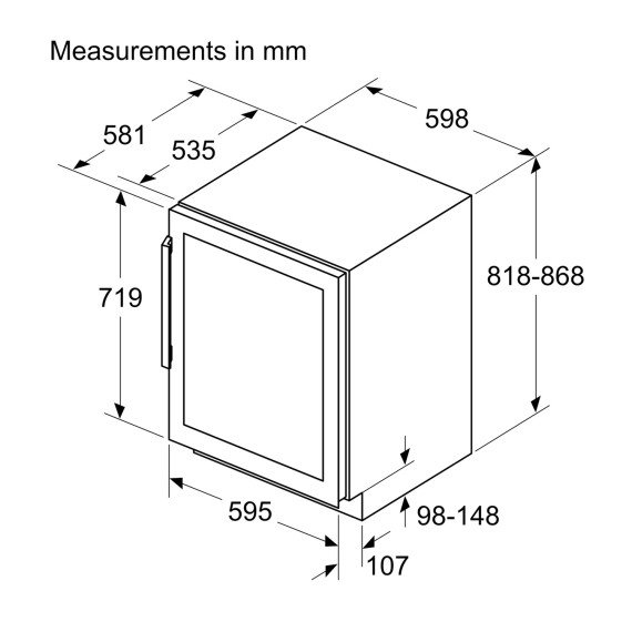 ღვინისა და დისპლეის მაცივრები BOSCH KUW21AHG0