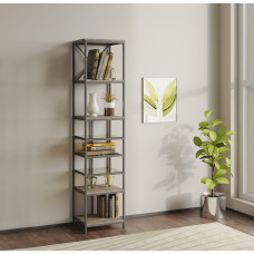 წიგნის კარადა და თარო HOBEL LANFEN M-110 METAL BLACK/ GLASS/ K354 (1)