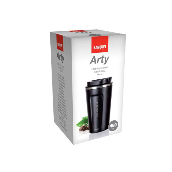 termos BANQUET 48788563 ARTY BLACK MUG TRAVEL 450ML