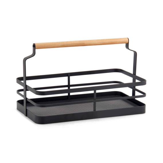 ხილის კალათა MAGAMAX LB-1 METAL BLACK W/WOOD HADLE