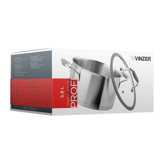 casserols VINZER 50185 S.S PROFI 24CM