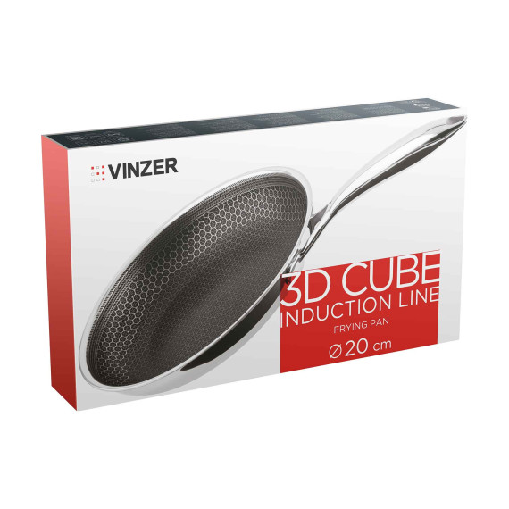 сковорода VINZER 50400 S.S 3D CUBE INDUCT.20CM