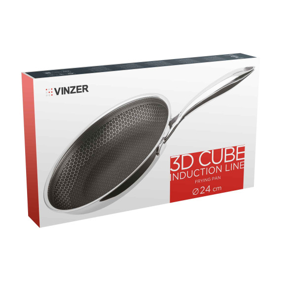 сковорода VINZER 50401 S.S 3D CUBE INDUCT.24CM