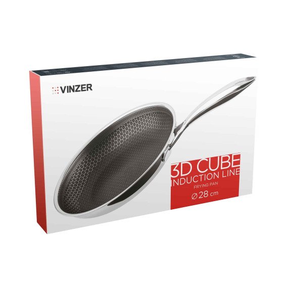 сковорода VINZER 50403 S.S 3D CUBE INDUCT.28CM