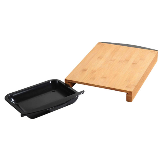 საჭრელი დაფა KESPER 58350 BAMBOO WITH 2TRAYS BLACK