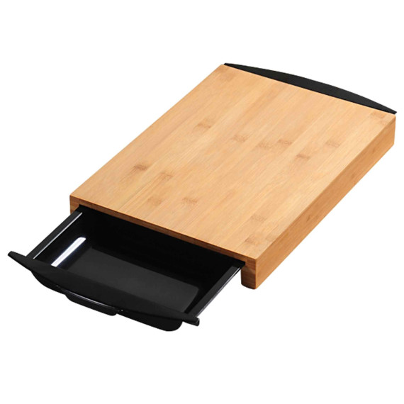 საჭრელი დაფა KESPER 58350 BAMBOO WITH 2TRAYS BLACK
