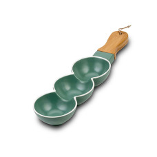bowl NAVA 10-263-123 TERRESTRIAL EMERALD W/BAMBOO HANDLE 3 SECTION 41CM