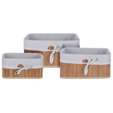 decorate objects KOOPMAN BASKET SET BAMBOO WITH LINEN