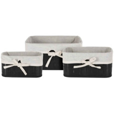 decorate objects KOOPMAN BASKET SET BAMBOO WITH LINEN