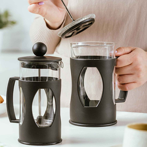 ჩაიდანი/ჩაის დასაყენებელი NAVA 10-109-061 GLASS 600ML BLACK