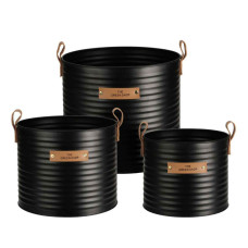 decorate objects KOOPMAN FLOWER POT BLACK SET3