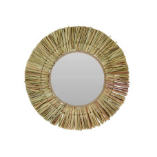 decorate objects KOOPMAN MIRROR RAFFIA NATURAL D40CM
