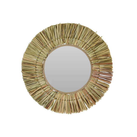 decorate objects KOOPMAN MIRROR RAFFIA NATURAL D40CM