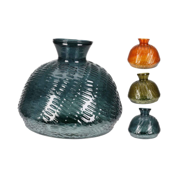 vases KOOPMAN GLASS 185XH140MM 3ASS CLR
