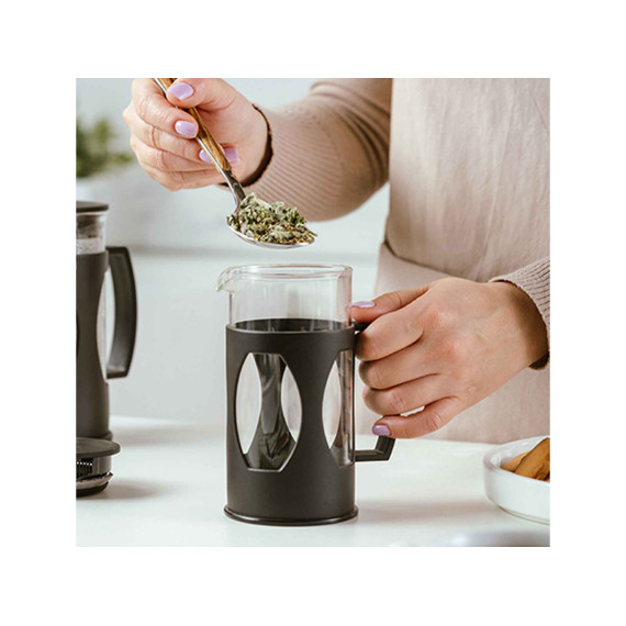 ჩაიდანი/ჩაის დასაყენებელი NAVA 10-109-060 GLASS 350ML BLACK
