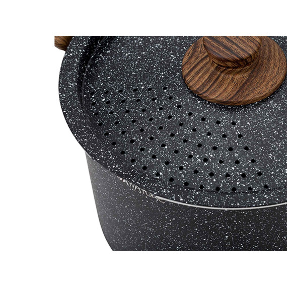 casserols NAVA 10-144-125 STONE NATURE WITH STRAINER LID 22CM