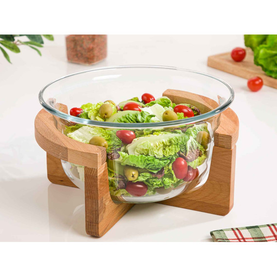 ჯამი LIMON 216659 GLASSES W/WOOD BASE (908114)