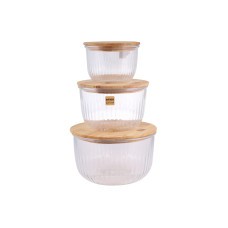 ჯამი LIMON 221259 GLASS ROWND W/LID SET 3PC(908350)