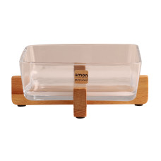 ჯამი LIMON 216359 GLASSES SERVING PLATE ON WOOD STAND (908145)