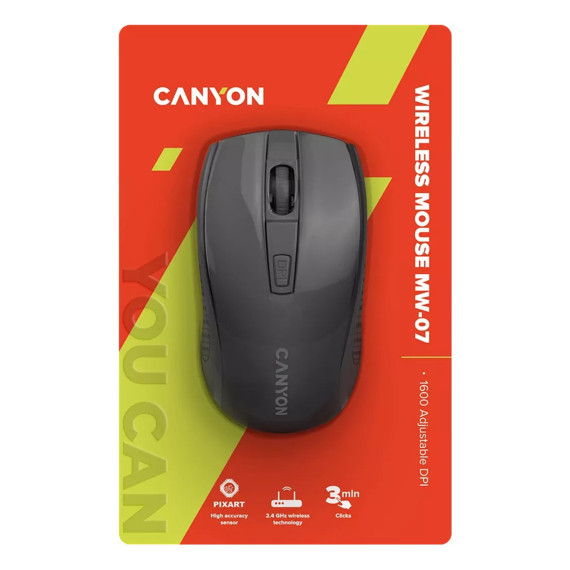 კომპიუტერული მაუსი CANYON MW-07 (Black)
