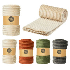 plaid KOOPMAN 160X130CM FLANNEL 3ASS