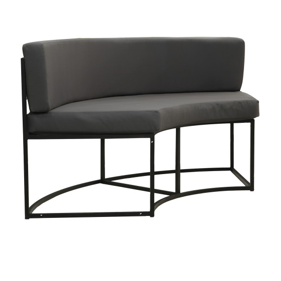 ბაღის გარნიტური HOBEL LAGOON SOFA ROUND METAL BLACK/GREY (1)