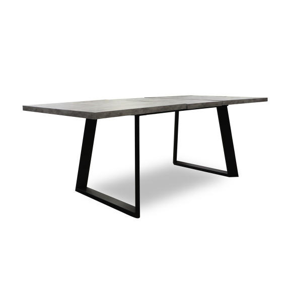 სასადილო მაგიდა MAMADOMA LOFT LUX-160, РАЗДВИЖНОЙ 160(205)X90, СЕРЫЙ СЛАНЕЦ/ЧЕРНЫЙ , 2 (УПАК.)