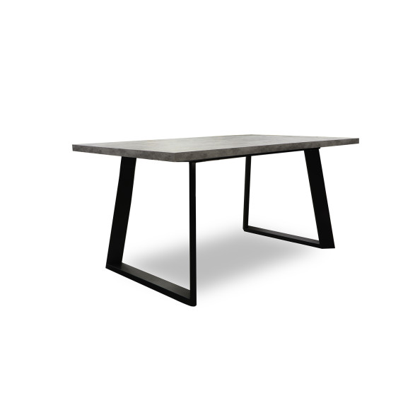 სასადილო მაგიდა MAMADOMA LOFT LUX-160, РАЗДВИЖНОЙ 160(205)X90, СЕРЫЙ СЛАНЕЦ/ЧЕРНЫЙ , 2 (УПАК.)