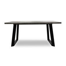 სასადილო მაგიდა MAMADOMA LOFT LUX-160, РАЗДВИЖНОЙ 160(205)X90, СЕРЫЙ СЛАНЕЦ/ЧЕРНЫЙ , 2 (УПАК.)