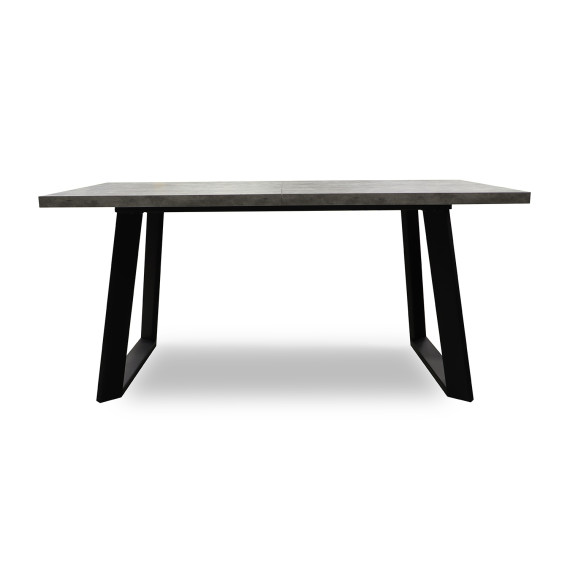 სასადილო მაგიდა MAMADOMA LOFT LUX-160, РАЗДВИЖНОЙ 160(205)X90, СЕРЫЙ СЛАНЕЦ/ЧЕРНЫЙ , 2 (УПАК.)