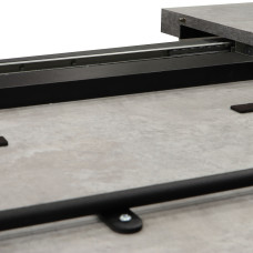 სასადილო მაგიდა MAMADOMA LOFT LUX-160, РАЗДВИЖНОЙ 160(205)X90, СЕРЫЙ СЛАНЕЦ/ЧЕРНЫЙ , 2 (УПАК.)