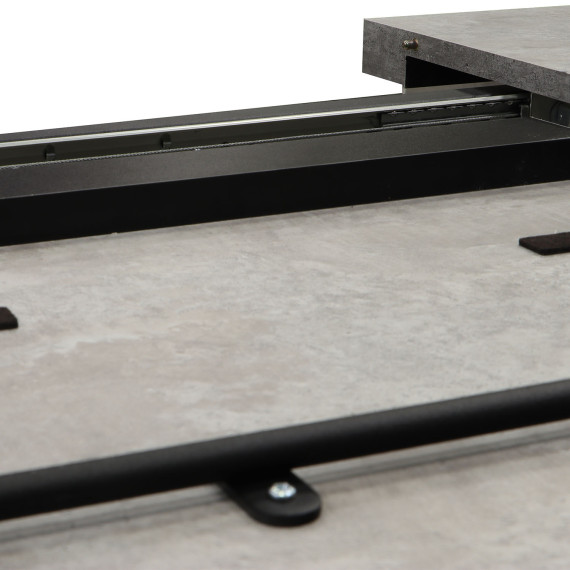 სასადილო მაგიდა MAMADOMA LOFT LUX-160, РАЗДВИЖНОЙ 160(205)X90, СЕРЫЙ СЛАНЕЦ/ЧЕРНЫЙ , 2 (УПАК.)