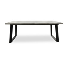 სასადილო მაგიდა MAMADOMA LOFT LUX RADIAL-200, РАЗДВИЖНОЙ 200(290)X105, СЕРЫЙ СЛАНЕЦ/ЧЕРНЫЙ, 2 (УПАК.)(2)