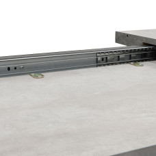 სასადილო მაგიდა MAMADOMA LOFT LUX RADIAL-200, РАЗДВИЖНОЙ 200(290)X105, СЕРЫЙ СЛАНЕЦ/ЧЕРНЫЙ, 2 (УПАК.)(2)