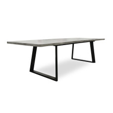 სასადილო მაგიდა MAMADOMA LOFT LUX RADIAL-200, РАЗДВИЖНОЙ 200(290)X105, СЕРЫЙ СЛАНЕЦ/ЧЕРНЫЙ, 2 (УПАК.)(2)