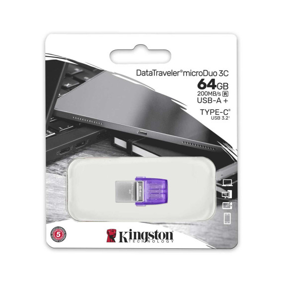 ფლეშ-დრაივერი KINGSTON DataTraveler microDuo 3C 64GB