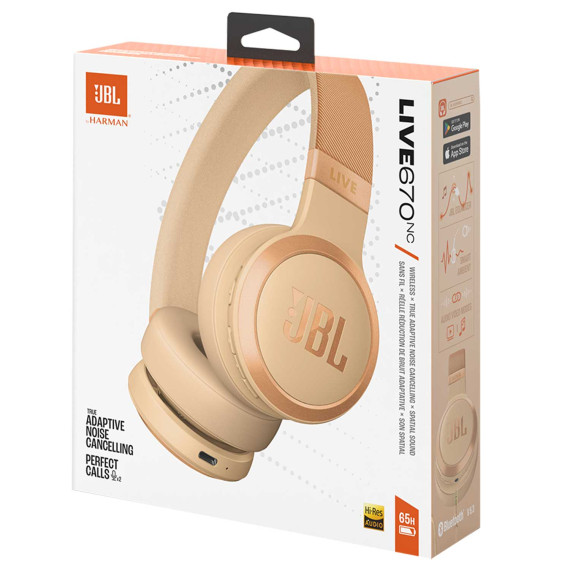 ყურსასმენები JBL LIVE 670 NC (BEIGE)