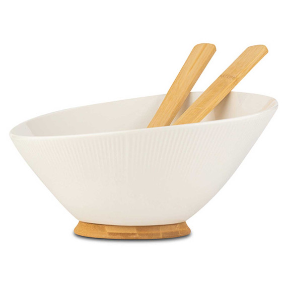 ჯამი NAVA 10-025-001 TERRESTRIAL WHITE W/BAMBOO BASE 24CM