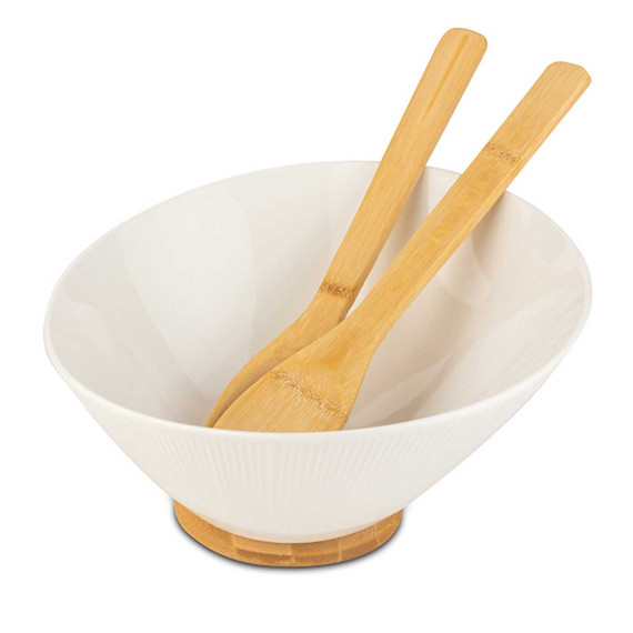 ჯამი NAVA 10-025-001 TERRESTRIAL WHITE W/BAMBOO BASE 24CM