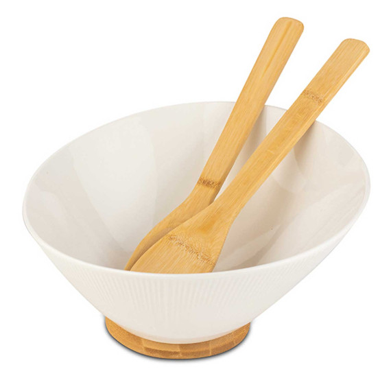 ჯამი NAVA 10-025-003 TERRESTRIAL WHITE W/BAMBOO BASE 26CM