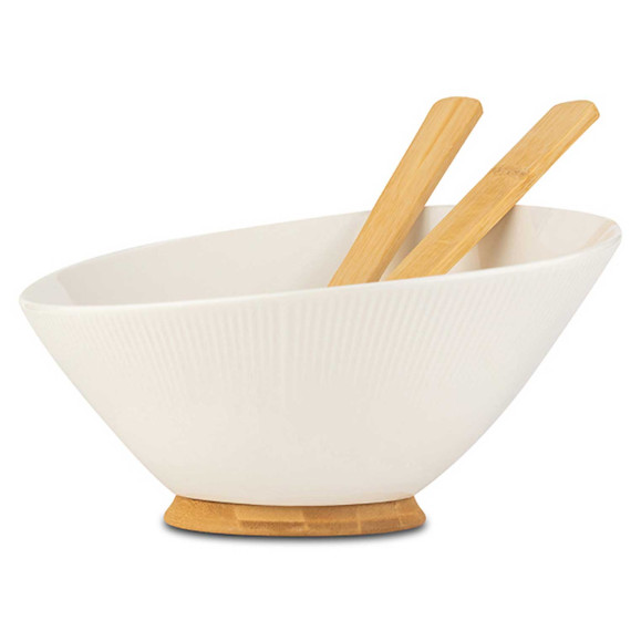 ჯამი NAVA 10-025-003 TERRESTRIAL WHITE W/BAMBOO BASE 26CM