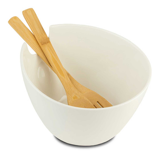 ჯამი NAVA 10-025-004 TERRESTRIAL WHITE W/BAMBOO SPOONS 24CM