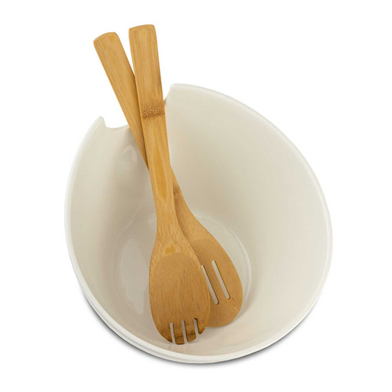 ჯამი NAVA 10-025-004 TERRESTRIAL WHITE W/BAMBOO SPOONS 24CM