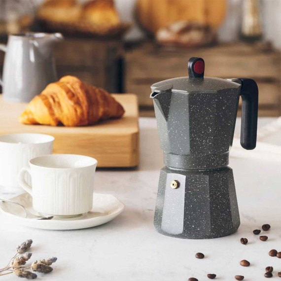 ყავის მადუღარა MONIX M833509 PIETRA 9 CUPS GREY