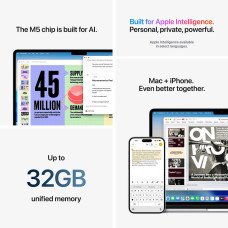 ნოუთბუქი APPLE MacBook Air 15 (Apple M5) 24GB 1TB (Starlight) (A3448)