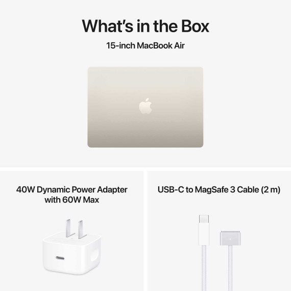 ნოუთბუქი APPLE MacBook Air 15 (Apple M5) 24GB 1TB (Starlight) (A3448)