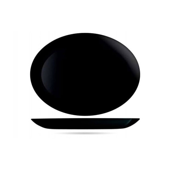 plate LUMINARC P0866 DIWALI NOIR OVAL 33CM